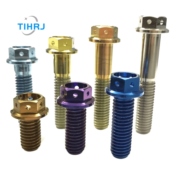 M5-M14 Titanium Hex Head Flange Drilled Bolts